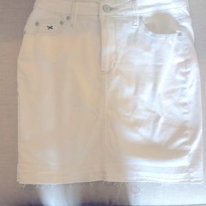 Res white denim mini skirt